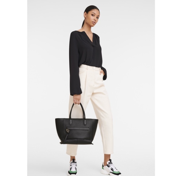 Longchamp MAILBOX Top handle tote large (Black Leather) - Picture 4 of 8